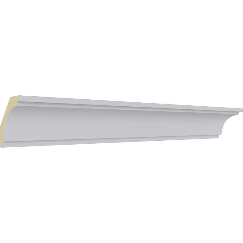 Primed White Polyurethane Geometric Crown Moulding Sample