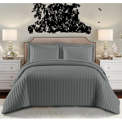 SHAZ HOME Microfiber Bedspread with Pillow Shams