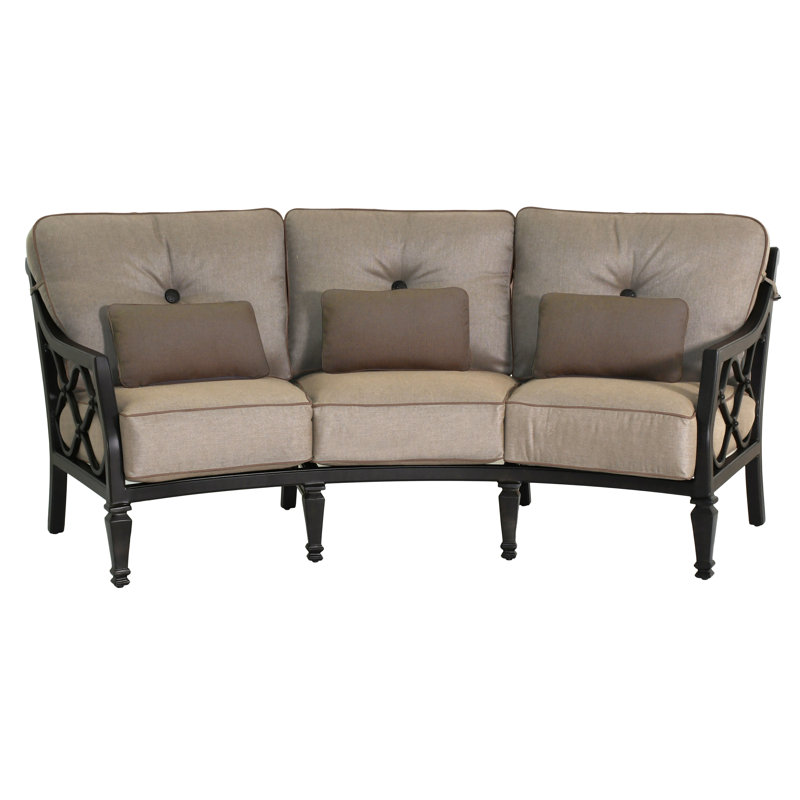 Villa Bianca 92'' Wide Straight Aluminum Patio Sofa with Sunbrella® Cushions