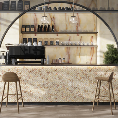 Carreau de mur et de plancher en porcelaine onyx Splendor 12x12 Miele (4,84 pieds carrés / caisse)