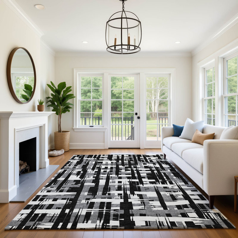 Premium Machine Washable Chelston AMF1849 Stripes Rug, Rectangle 2'6" x 3'10"