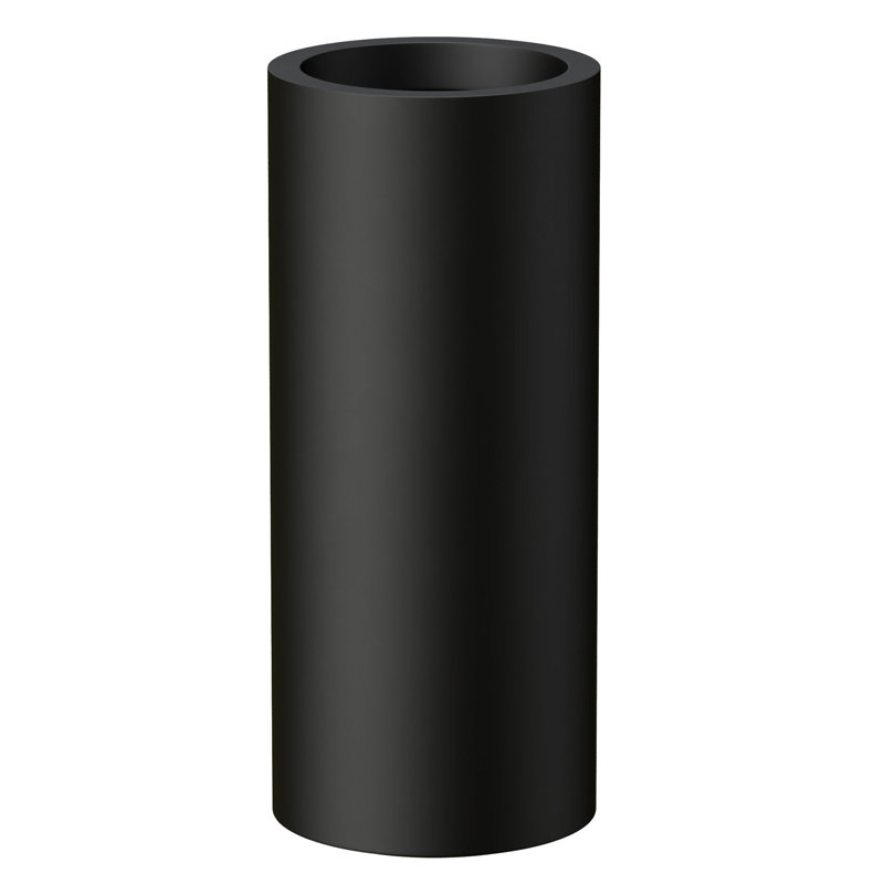 8.5 In. Large Charcoal Black(Premium Inner) Concrete Round Planter / Pot With Drainage Holes