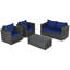 Ensemble de 4 chaises de patio en rotin avec coussins et table basse