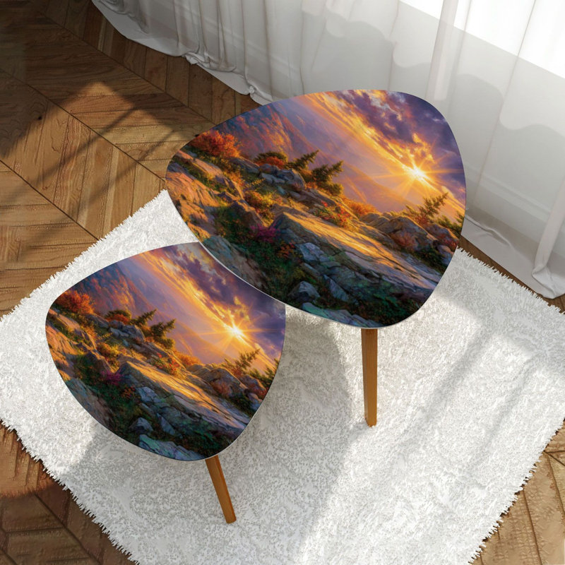 Ensemble de 2 tables basses gigognes Triangle