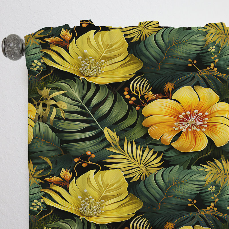 Monstera - motif tropical magique III - Rideau floral - Rideau floral obscurcissant - 1 panneau, L 52 po x L 108 po
