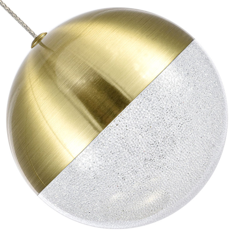 Ravello 5-Light Height Adjustable ETL Certified Integrated LED Chandelier with Globe Shades, Brass