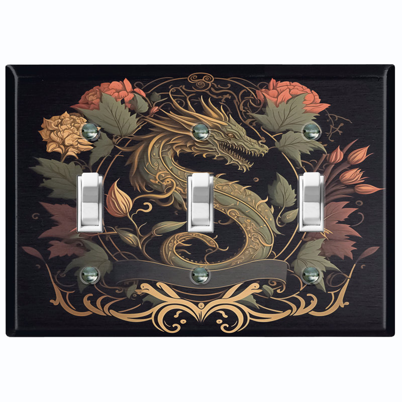 Plaque murale 3 lumières Dragon Dragon Crest