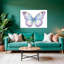 Ethereal Blue Butterfly Colorful Delicate Elegant Butterfly Nature Summer Wall Art Print by Mathieu - Wrapped Canvas Print-836401389