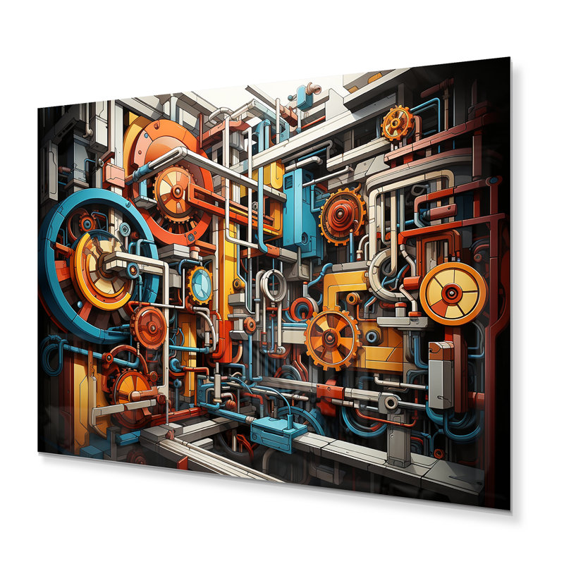 Constructivism Industrial Symphony II - Constructivism, impression d'art mural en métal, H 12 po x l 20 po x P 1 po