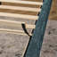 Structure de lit tapissier en chenille plissée, table de chevet intégrée et lampe réglable, aucun sommier requis-77564969