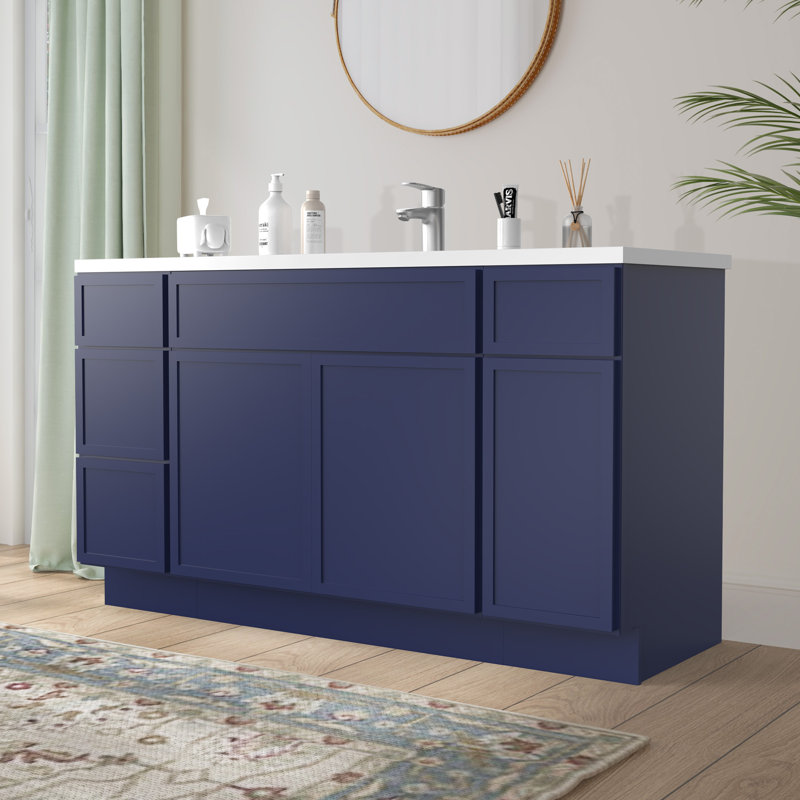 Base de meuble-lavabo simple 60 po seulement, Bleu