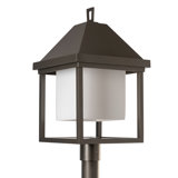 Dorset Dark Sky Friendly Post Light - Coastal Bronze - Seeded Clear Glass