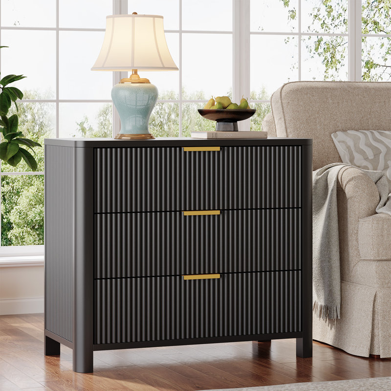 Oversized Nightstand with 3 Drawers