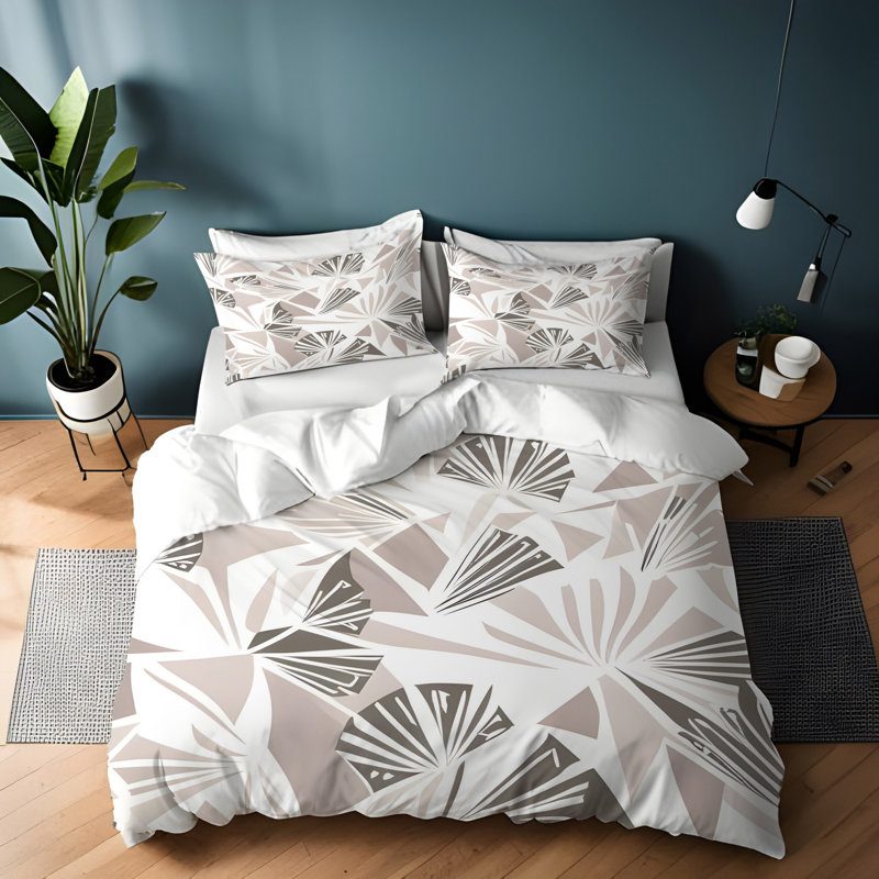 Polyester Floral Duvet Cover, King Duvet Cover + 2 King Shams