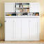 Lit mural blanc de taille grand, avec un grand espace de rangement, un système de rangement lisse et une capacité de 600 lb de rayures blanches, grand matelas de 6 à 8 pouces