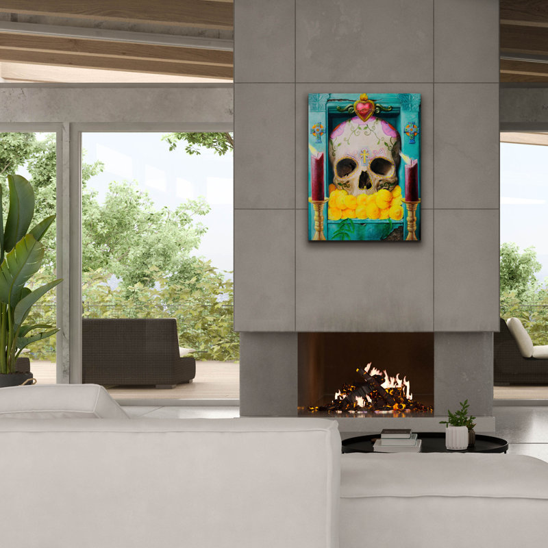 " Calavera " by Robert Valadez, 34" H x 26" W x 1.5'' D