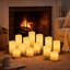 Bougies sans flamme HearthGlow, bougies à DEL à piles, bougies décoratives à texture de cire imperméables intérieures / extérieures, tailles assorties, paquet de 5