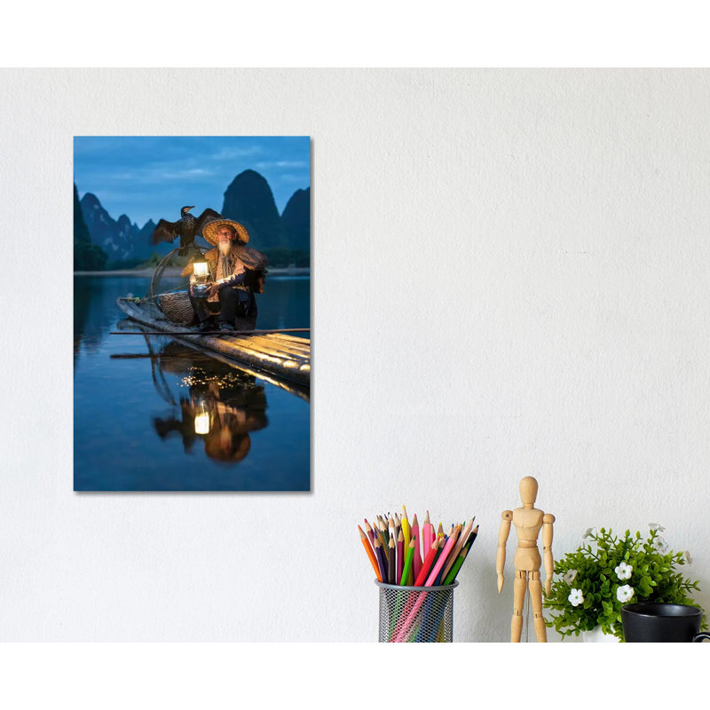 Chinese Kormoran Fisherman, Guilin by Jan Becke - Wrapped Canvas Print, 30.48cm H x 20.32cm W