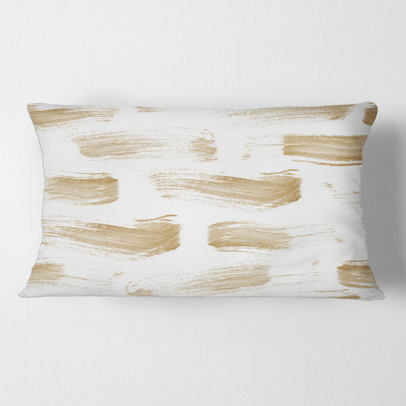 Coussin Golden Abstract Strokes - Modern Printed
