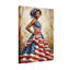 Mode, drapeau américain, robe, portrait, art