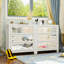 2-Piece White Dresser With Mirrored Drawers