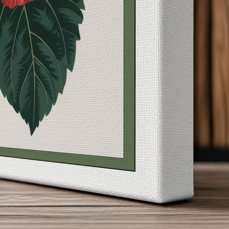 Hibiscus Study Botanical - Wrapped Canvas, 24x16 - 61.0 x 40.6 cm, White Border