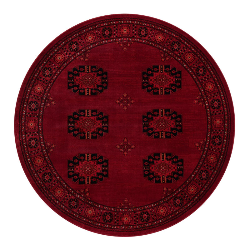 Tapis oriental rouge Amro, Round 7'10"