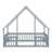 Playhouse Style Floor Bed with Protective Fence and Safety Guardrails-280537392