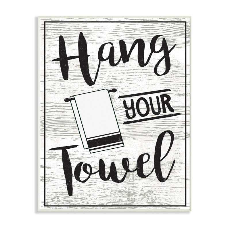 «Hang Your Towel Black and White», impression, H 20 po x l 16 po x P 1,5 po, Giclée encadrée noir minuit