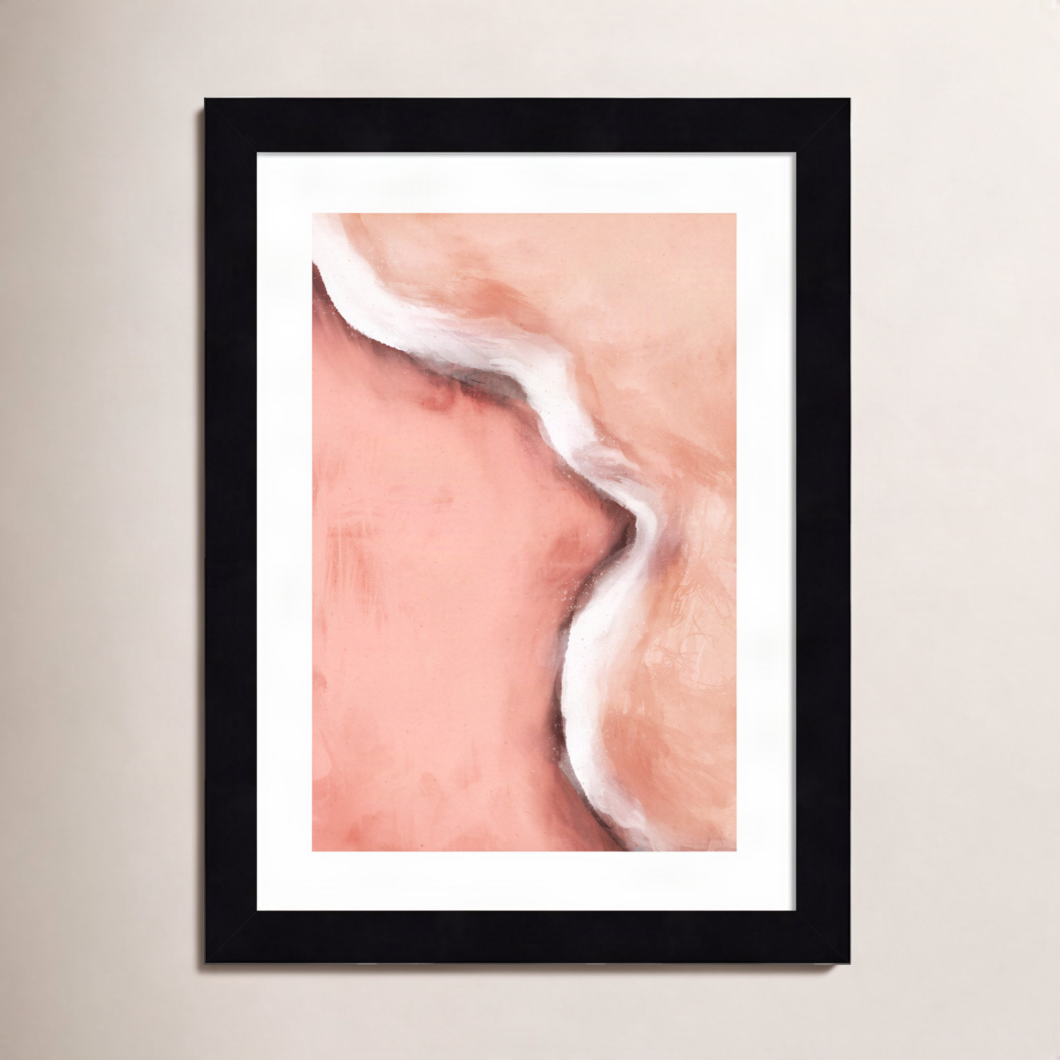 Galya "Peachy Wave" Print by Treechild, Black, 13" H x 10" W