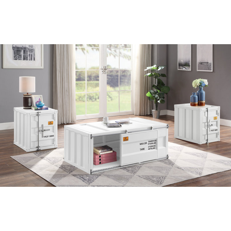 Ensemble de tables basses Diaundra, Blanc