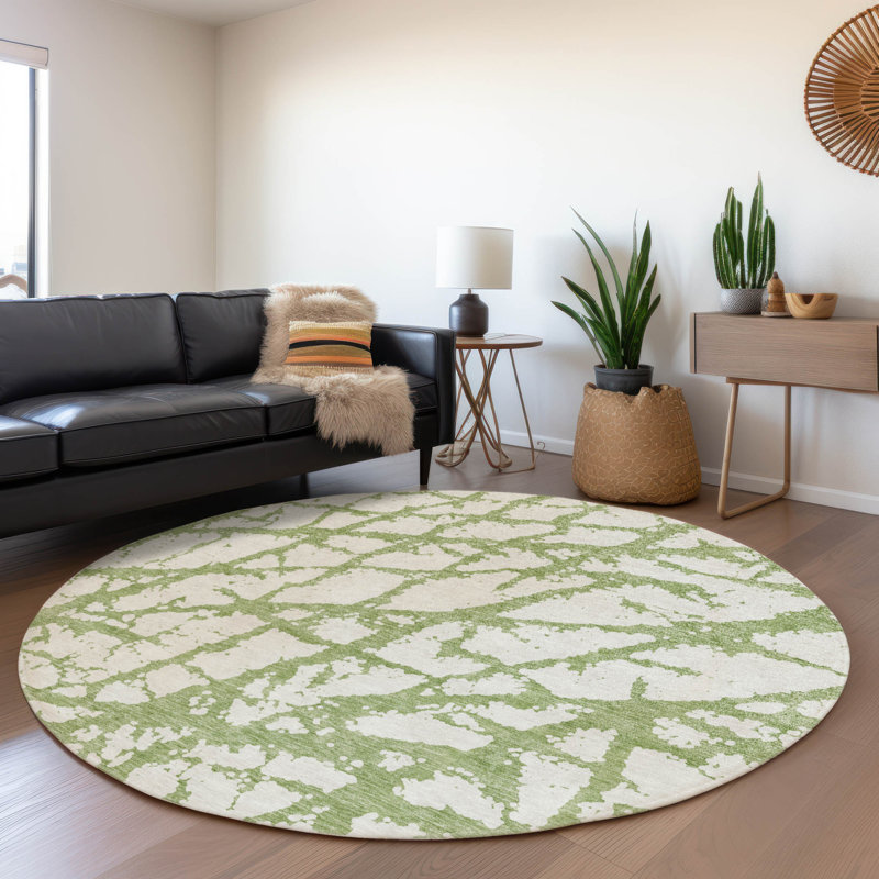  Chayden Area Rug with Non-Slip Backing, Round 8'