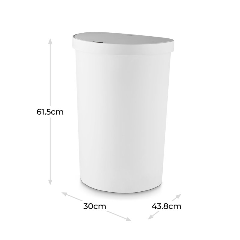 50 Litre Motion Sensor Recycling Bin, White
