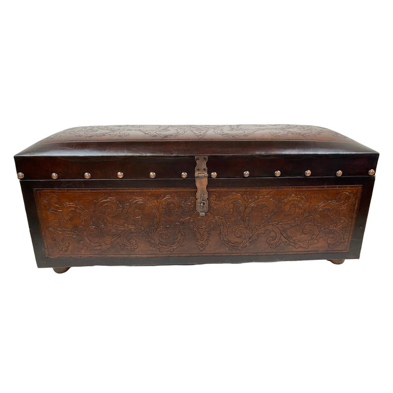 Raylee Leather Storage Bench