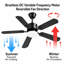 Ventilateur de plafond intelligent moderne à intensité variable de 52 po avec lumières DEL à intensité variable 3 couleurs, moteur à courant continu réversible à 6 vitesses, télécommande pour le salon de la chambre à coucher intérieure-603118237-603118434