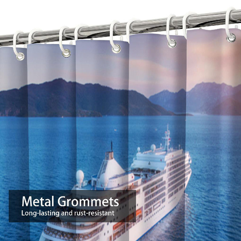 Rideau de douche avec 12 crochets Ship, L 72 po x l 78 po