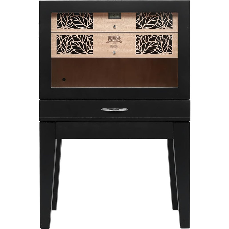 Wood Cigar Humidor, Black