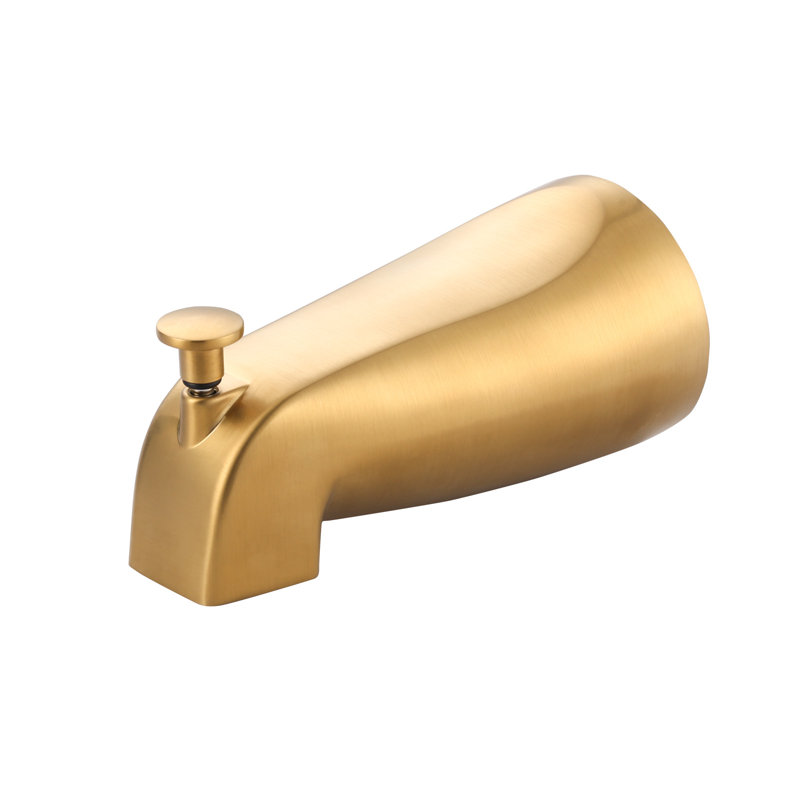 5.27" Wall-Mount Bath Spout With Diverter, Gold