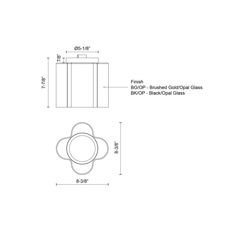 Clover 1 - Light LED Flush Mount, Brushed Gold