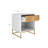 Wood Herringbone Nighstand with Drawer -2031384855