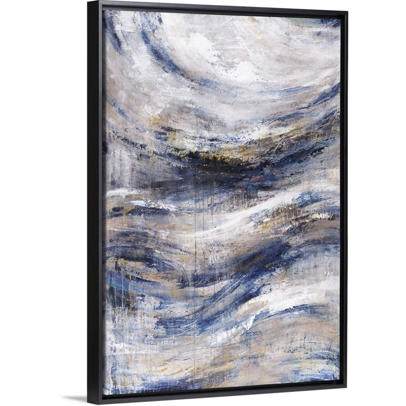 « vagabond valley », peinture sur toile, Cadre flottant noir, H 49,7 po x l 33,7 po x P 1,75 po