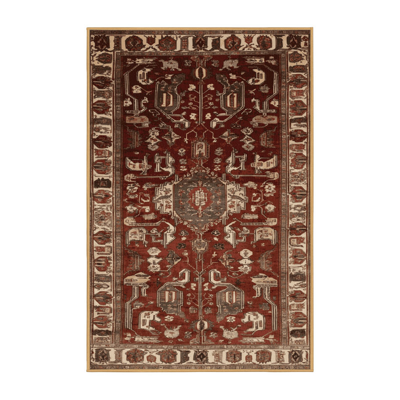 Tapis brun lavable à la machine, Rectangle 7 pi x 10 pi
