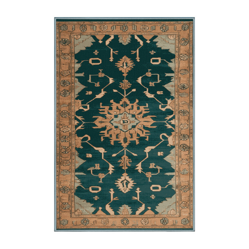 Machine Washable Overdyed Blue Area Rug, Rectangle 4' x 6'