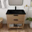Meuble-lavabo simple 30 po avec comptoir en céramique noire-1616464659