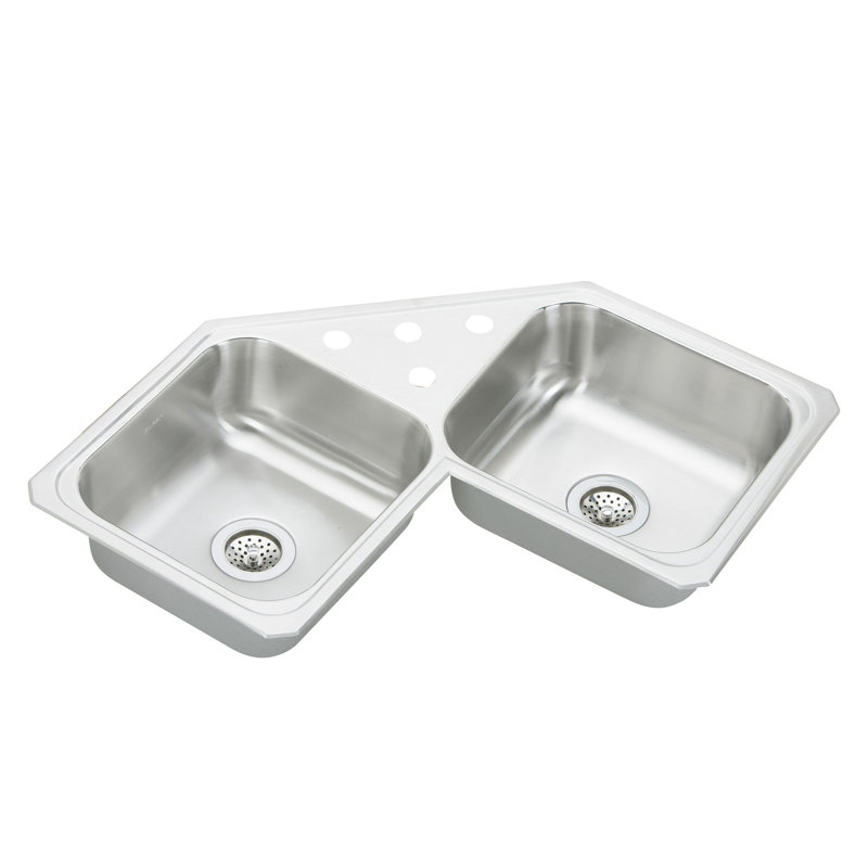 Évier de cuisine à montage sur le dessus l 31,88 po x l 31,88 po Gourmet, 2 trous