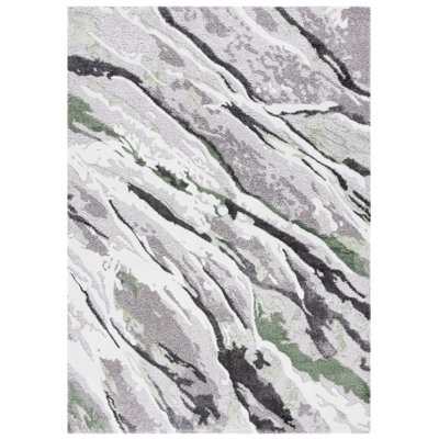 Tapis gris / vert abstrait Grovesend