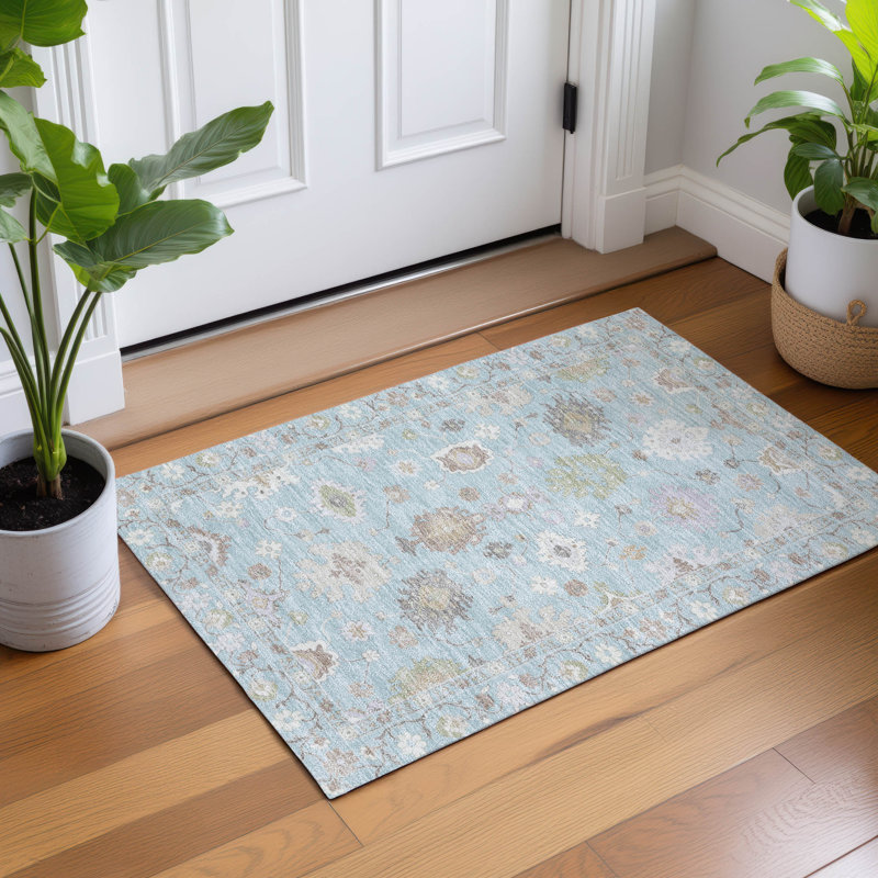 Machine Washable Indoor/Outdoor Chantille ACN2675 Global Rug, 1'8" x 2'6", Sky