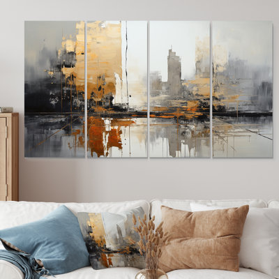 New York City Sunset - Cityscape Wall Art For Living Room 4 Piece