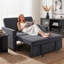 HOMCOM 2 Seater Sofa Bed 3-in-1 Pull Out Sleeper Loveseat Sofa-2080580135