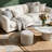 17.7" W Fully Assembled Swivel Ottoman with Acacia Solid Wood Frame, Linen Upholstered Footrest, 500lbs-812824214
